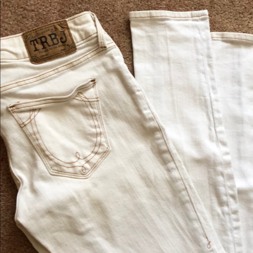 True Religion Cream (off-white) Skinny Jeans